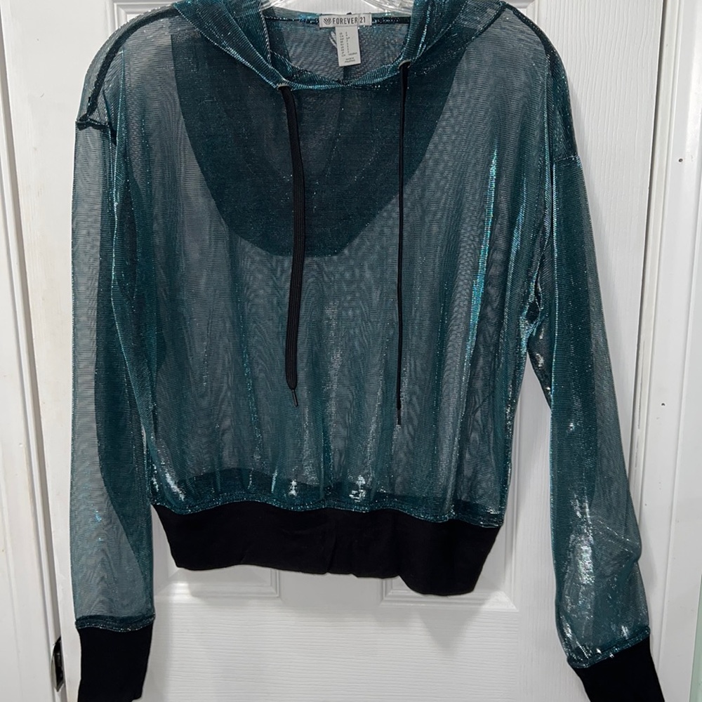 Sheer aqua jacket